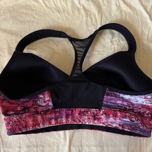 lululemon athletica Black and Pink Patterned Sports Bra
